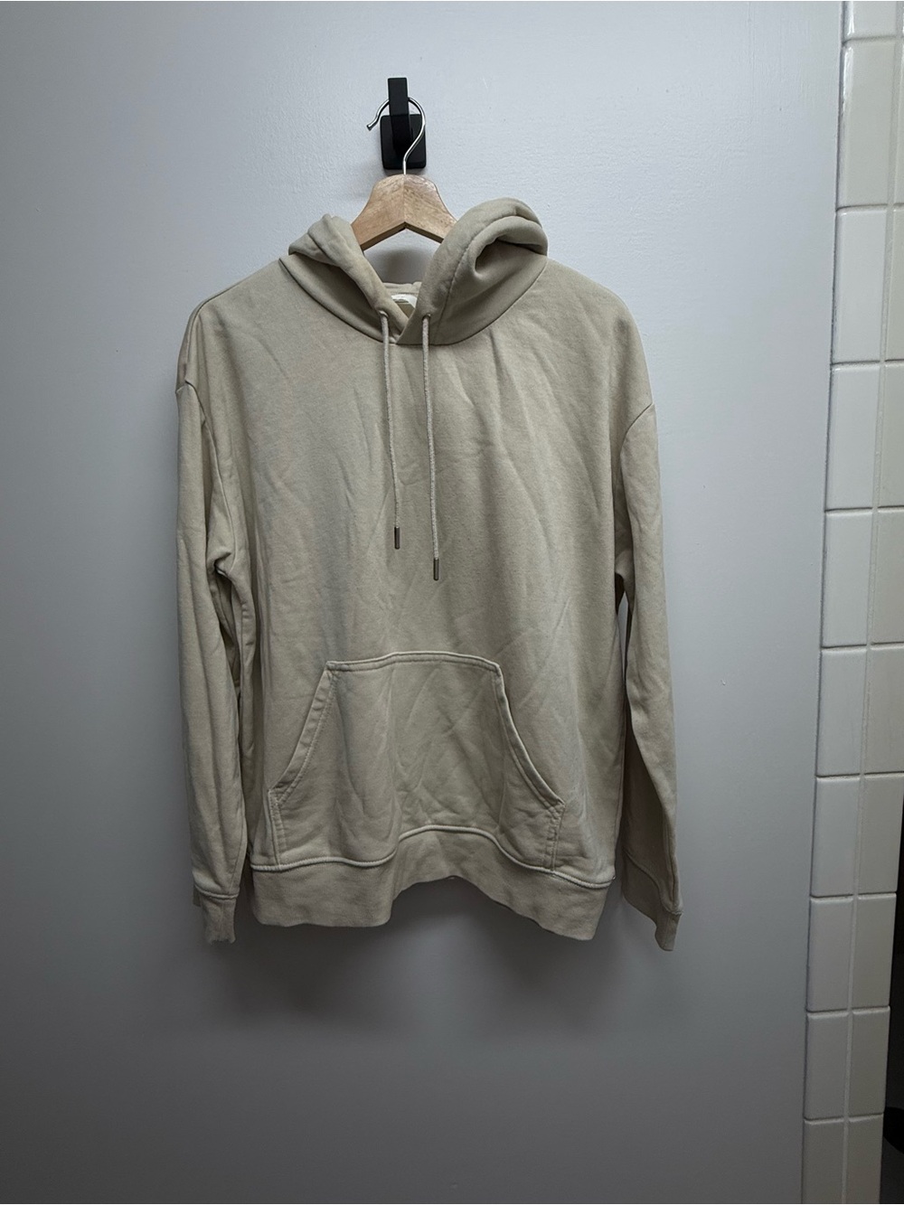 Womens Hooded Pullover Sweatshirt - Beige